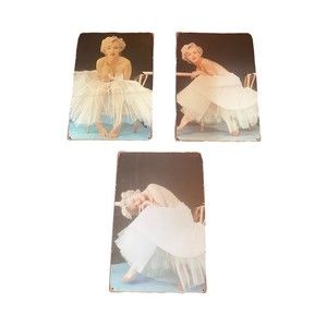 Lot Of 3 Marilyn Monroe Vtg Tin Signs 8x12